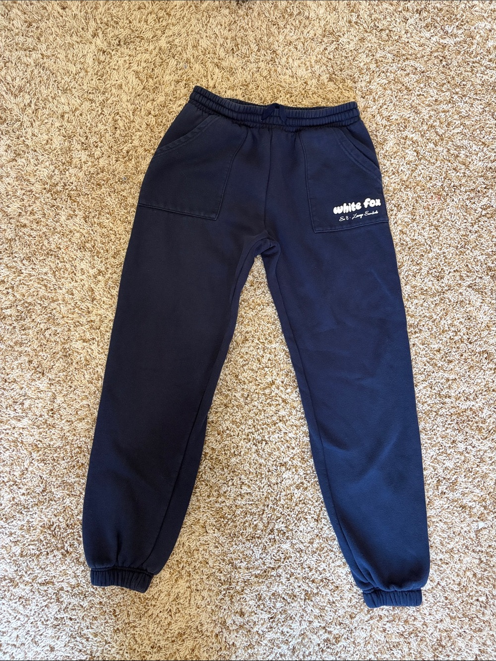 White Fox Navy Era 8 Jogger Sweatpants Sz XS